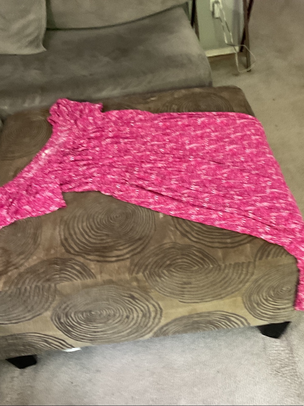 Terra & Sky Hot Pink Floral Tiered Casual Dress